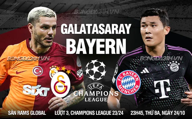 Nhận định bóng đá Galatasaray vs Bayern 24/10: Bayern Munich tất nhiên được đánh giá cao hơn Galatasaray